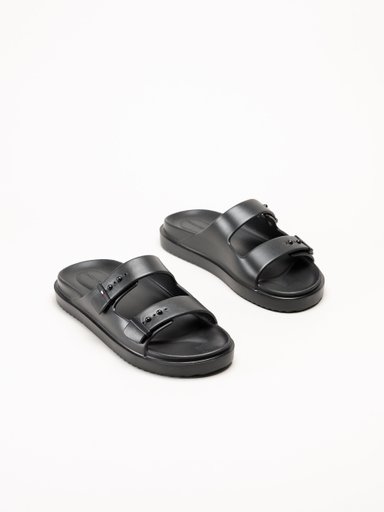 Tommy Hilfiger - Light Pool Slider - Svarta slip in sandaler