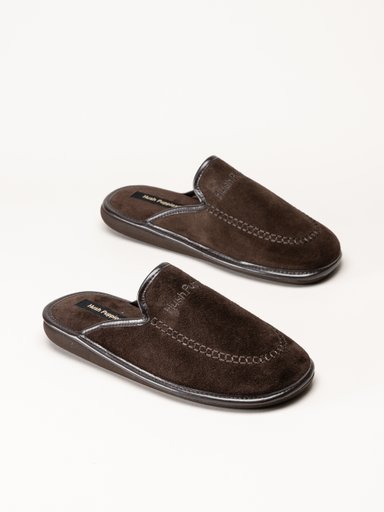 Hush Puppies - Almer - Mörkbruna slip in tofflor