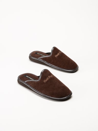 Hush Puppies - Marco - Mörkbruna slip in tofflor