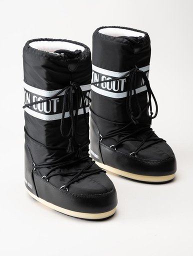 Moon Boot - Icon Nylon - Svarta höga klassiska vinterboots