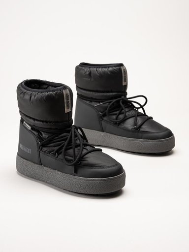 Moon Boot - MB LTRACK Low Nylon WP - Svarta boots i mjuk nylon