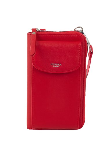 Ulrika Design - Phone Mobilväska - Röd mobilväska med silverdetaljer