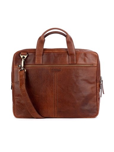 Springfield - Brun portfölj i skinn