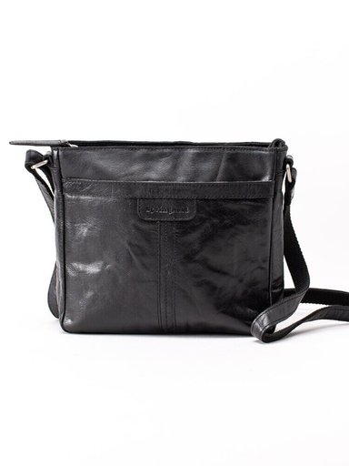 Springfield - Svart axelremsväska i skinn
