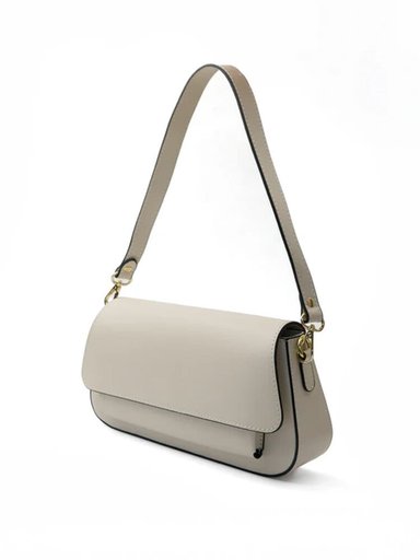 Latalia - Varese - Ljusbeige crossbody väska  i skinn