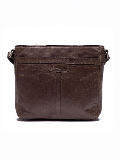 Springfield - Springfield Shoulder - Mörkbrun axelremsväska i skinn