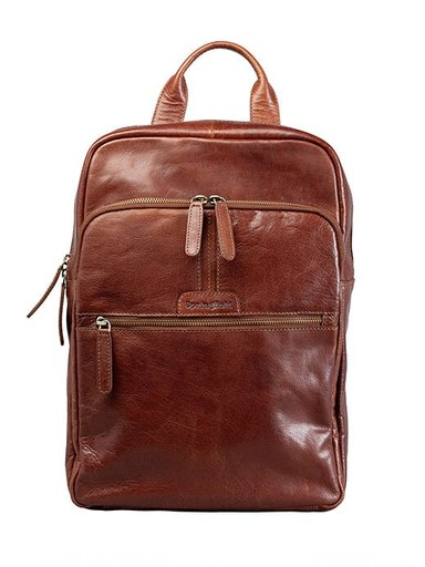 Springfield - Springfield Ryggsäck - Brun ryggsäck i skinn
