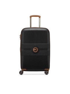 Delsey - Flanerie se M Checked Spinner - Mörkbrun expanderbar resväska