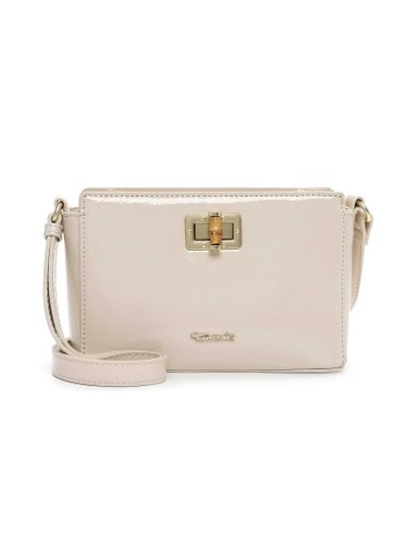 Tamaris Bags - Kristine Handbag with zipper - Ljusbeige mindre handväska i lacksyntet