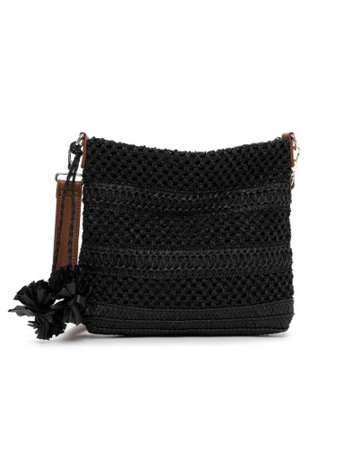 Tamaris Bags - Kassandra crossover - Svart handväska i vacker raffia