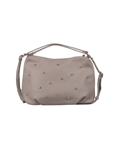 NYPD - Beige Axelremsväska med guldfärgade nitar