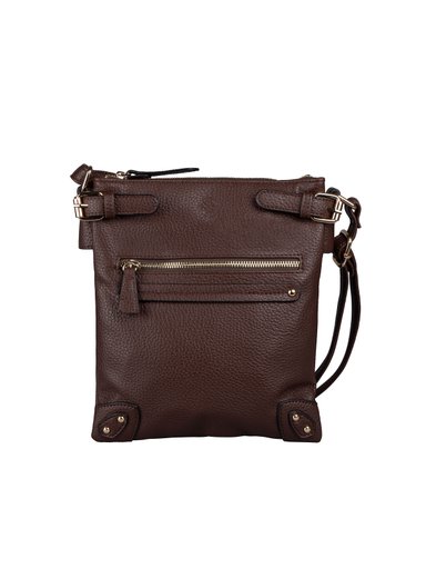 NYPD - Mörkbrun Axelremsväska med många fack