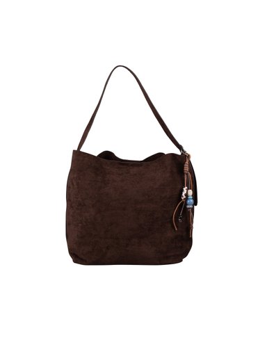 NYPD - Mörkbrun Axelväska i mjuk mockaimitation