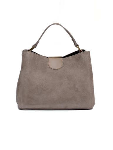 Latalia - Novara Suede - Grå-beige handväska mocka