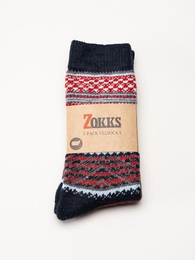 Zokks - Wool 1-pack - Svarta multifärgade ullstrumpor
