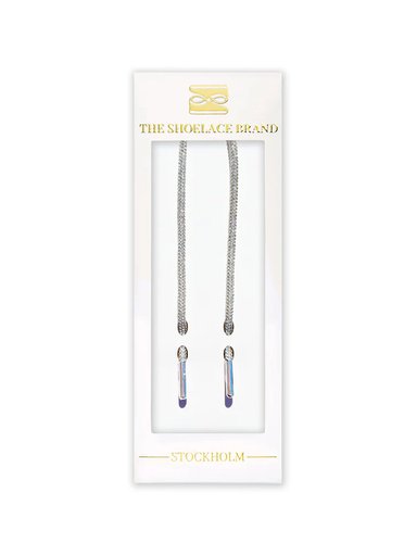 The Shoelace Brand - Luxury Silver 120cm - Silver skoband med strass