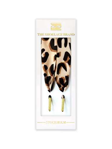 The Shoelace Brand - Leopard Scarf 120 - Leopardmönstrat skoband i siden
