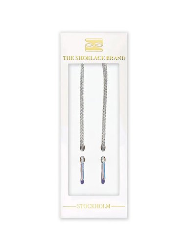 The Shoelace Brand - Luxury Silver 120cm - Silver skoband med glitter och strass