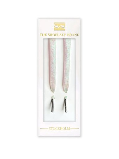 The Shoelace Brand - Glitter White 120cm - Vita skimmrande skosnören i textil