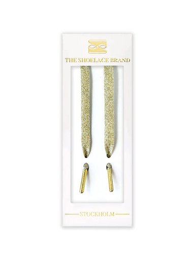 The Shoelace Brand - Glitter Gold 120 - Guld skimmrande skosnören i textil