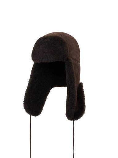 Shepherd - Wengen - Mörkbrun pilothatt i fårskinn