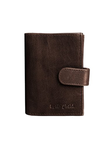 Springfield - Mörkbrun Pop-Up plånbok i skinn