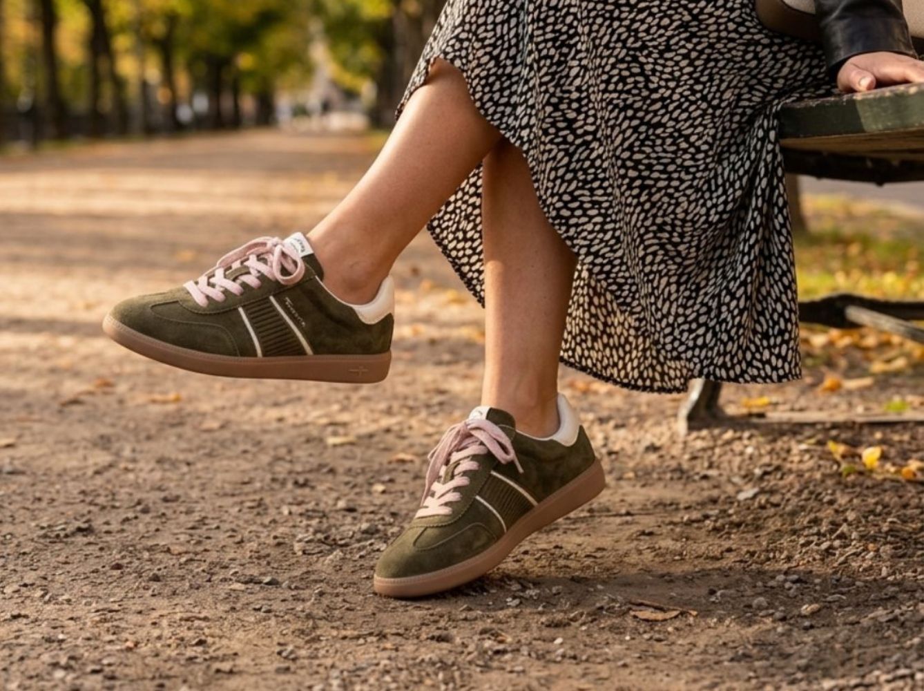 Tamaris gröna sneakers retro