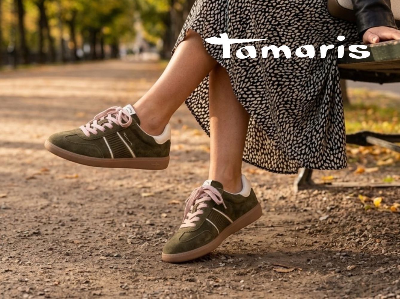 Tamaris gröba sneakers i mocka