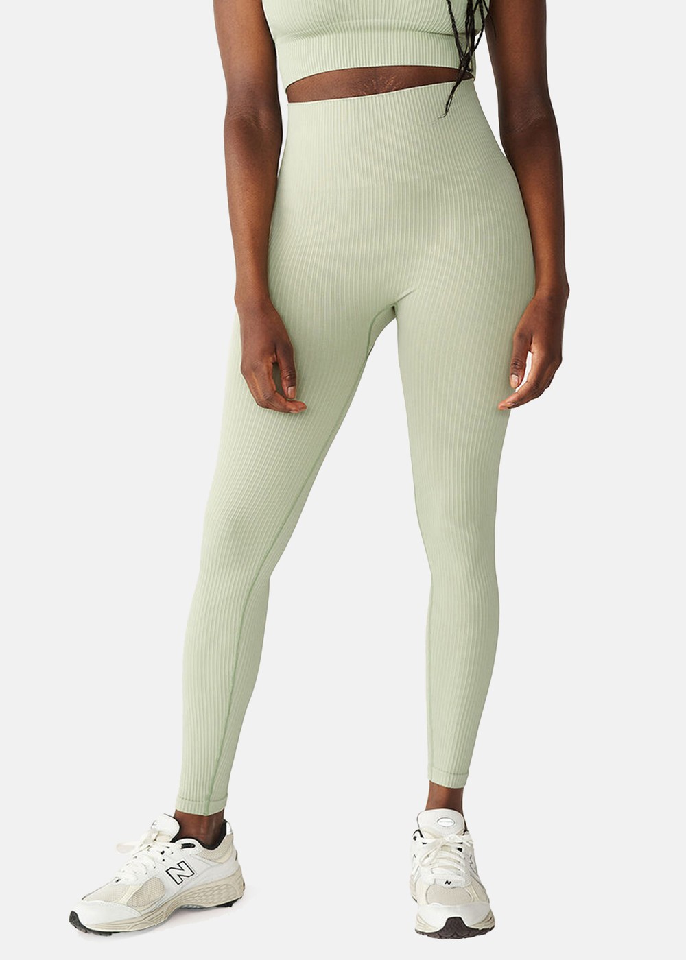Seamless Rib Tights, Desert Sage, Xs-S, Långa Tights | Dam - Kläder - Tights - Långa tights | Padelspecialisterna