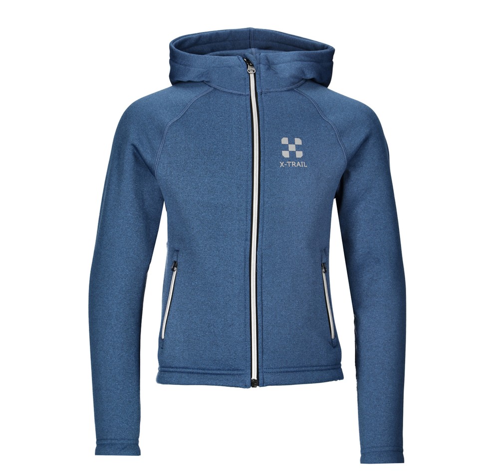 Training Zip Hood Jr, Navy Melange, 120, Fleecetröjor | Junior - Kläder - Tröjor - Fleecetröjor | Padelspecialisterna