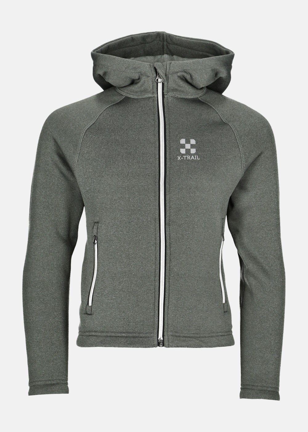 Training Zip Hood Jr, Olive Melange, 120, Fleecetröjor | Junior - Kläder - Tröjor - Fleecetröjor | Padelspecialisterna