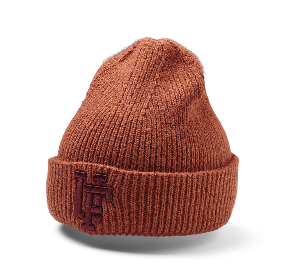 Spinback Rib Knitted Beanie, Orange Bordeaux, Onesize, Pannband | Dam - Accessoarer - Mössor & Pannband | Padelspecialisterna