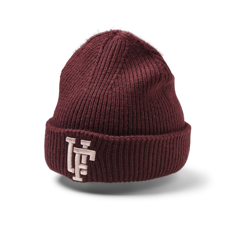 Spinback Rib Knitted Beanie, Bordeaux / Lt. Pink, Onesize, Pannband | Dam - Accessoarer - Mössor & Pannband | Padelspecialisterna