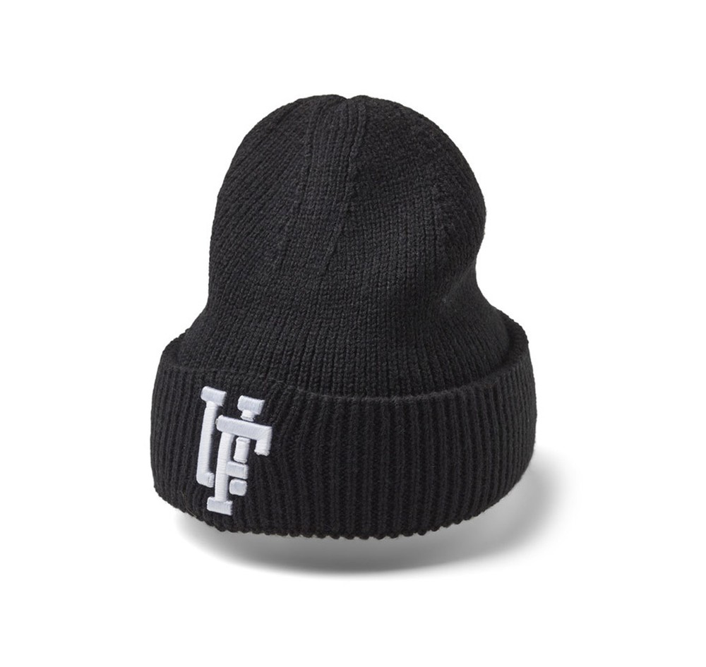 Spinback Rib Knitted Beanie, Black/White, Onesize, Pannband | Dam - Accessoarer - Mössor & Pannband | Padelspecialisterna