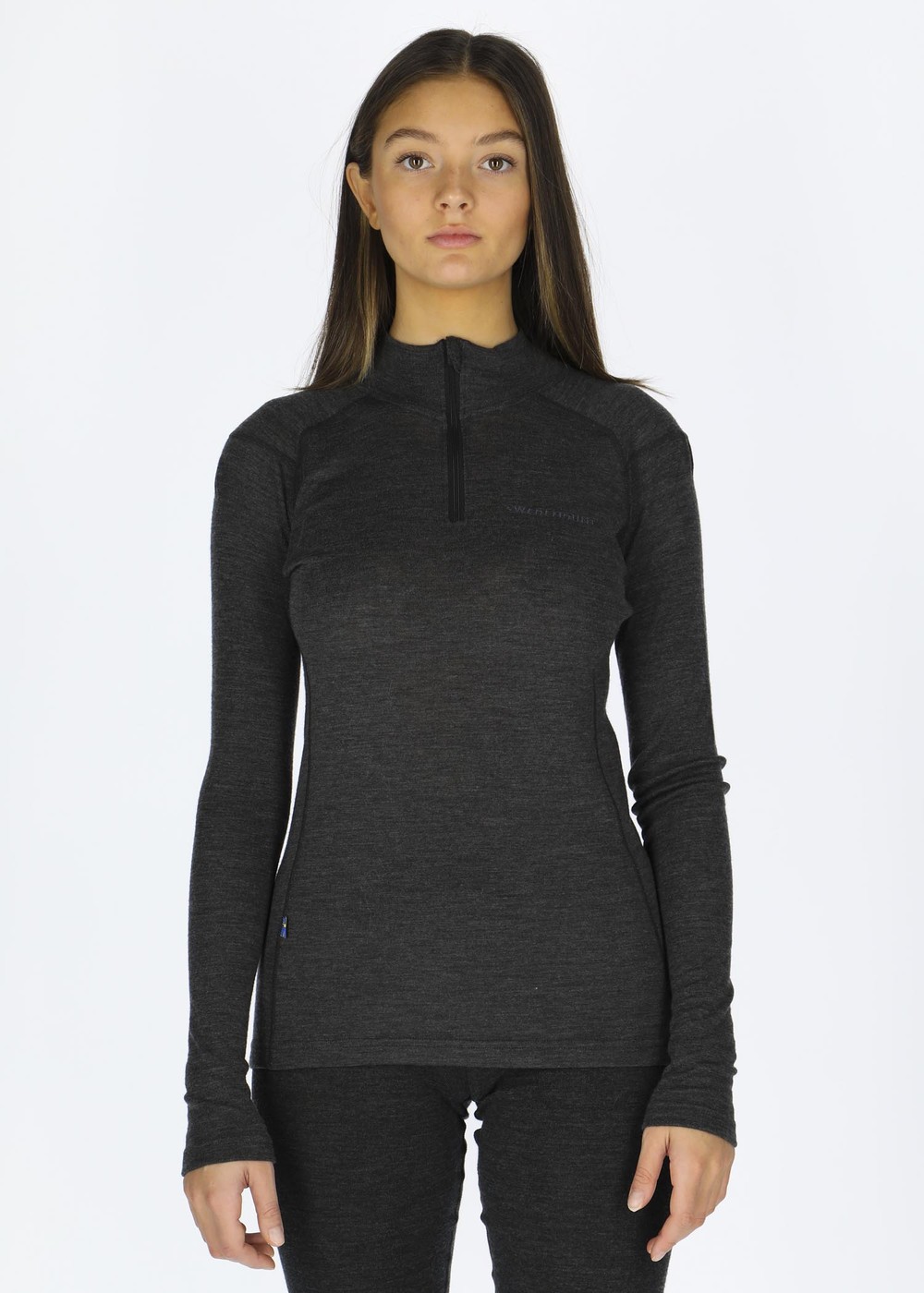 Himalaya Merino Wool Halfzip W, Charcoal Melange, 38, Ullunderställ | Sport & aktivitet - Friluftsliv - Vandringskläder - Underställ - Ullunderställ | Padelspecialisterna