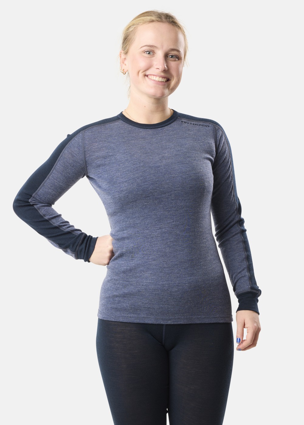 Himalaya Merino Wool Crewneck W, Navy Melange/Dk Navy, 34, Ullunderställ | Sport & aktivitet - Friluftsliv - Vandringskläder - Underställ - Ullunderställ | Padelspecialisterna