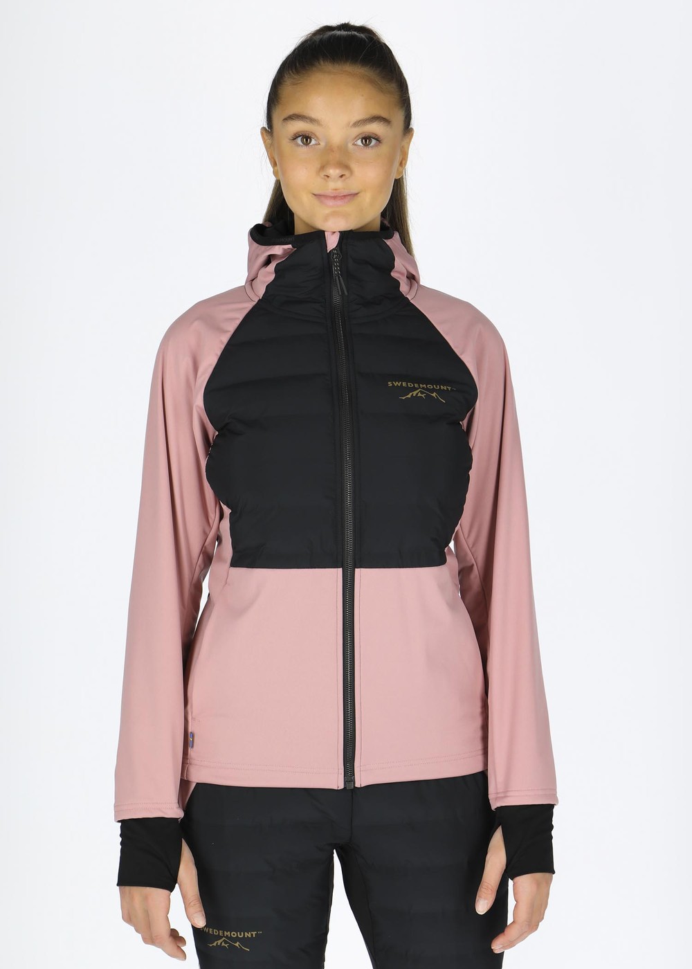 Nordic Hybrid Hooded Jacket W, Dusty Rose/Charcoal, 36, Vinterlöpning | Sport & aktivitet - Sporter - Löpning - Vinterlöpning | Padelspecialisterna