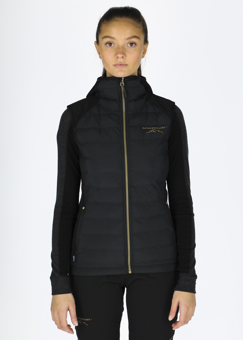 Nordic Hybrid Hooded Vest W, Black/Charcoal, 36, Västar | Dam - Kläder - Jackor - Västar | Padelspecialisterna