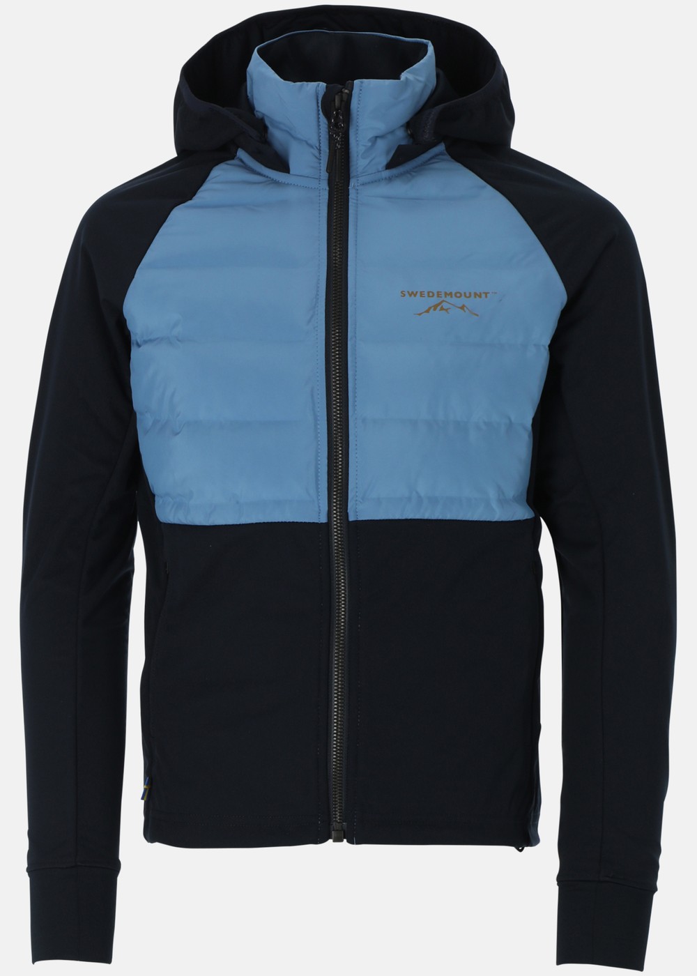 Nordic Hybrid Hooded Jacket G Jr, Dusty Blue/Navy, 130, Vinterlöpning | Sport & aktivitet - Sporter - Löpning - Vinterlöpning | Padelspecialisterna
