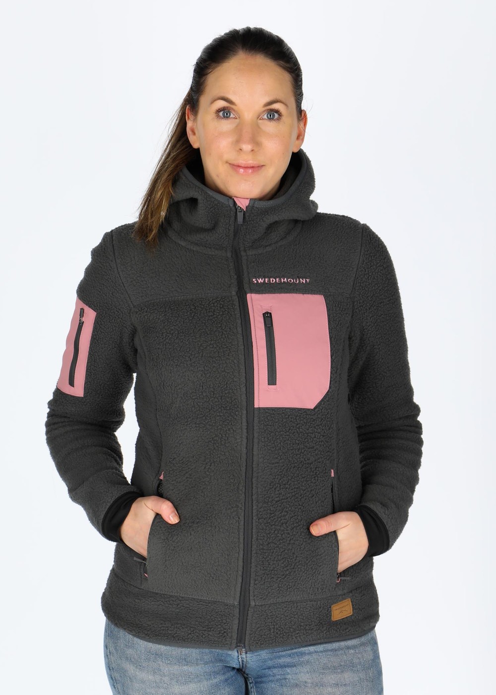 Lofoten Hooded Pile Fleece W, Charcoal/Dusty Rose, 42, Fleecetröjor | Dam - Kläder - Tröjor - Fleecetröjor | Padelspecialisterna