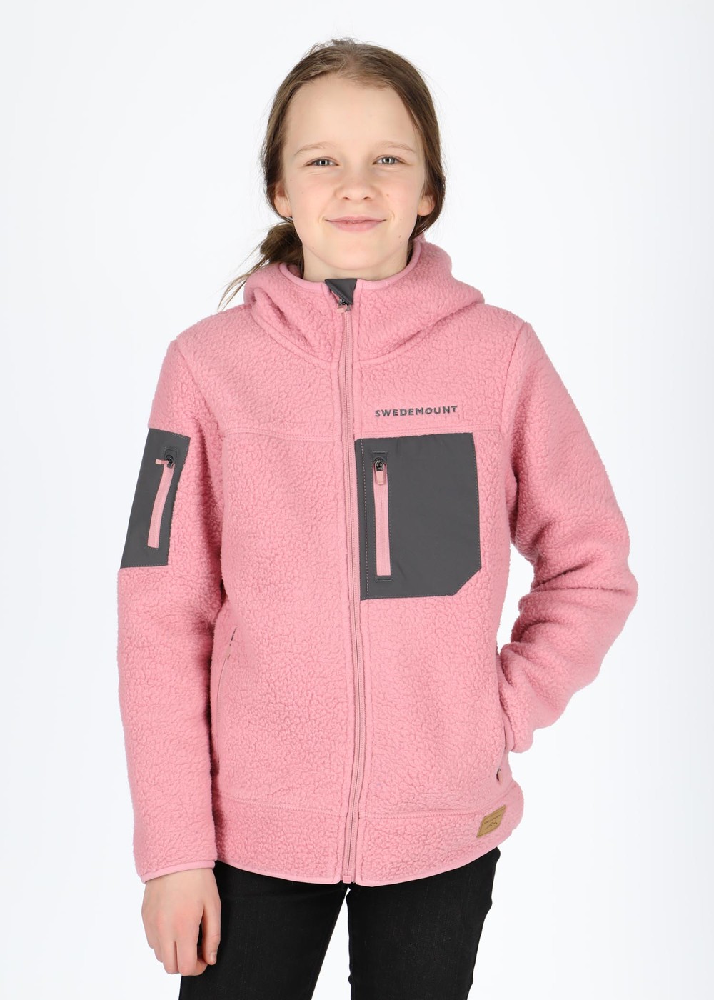 Lofoten Stretch Hooded Pile Jr, Dusty Rose/Charcoal, 150, Tröjor | Sport & aktivitet - Friluftsliv - Vandringskläder - Tröjor | Padelspecialisterna