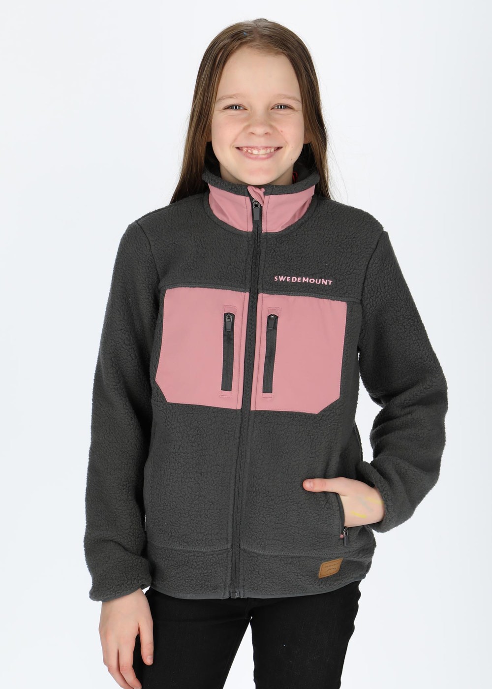 Lofoten Stretch Pile Jr, Charcoal/Dusty Rose, 160, Tröjor | Junior - Aktivitet - Outdoorkläder - Tröjor | Padelspecialisterna