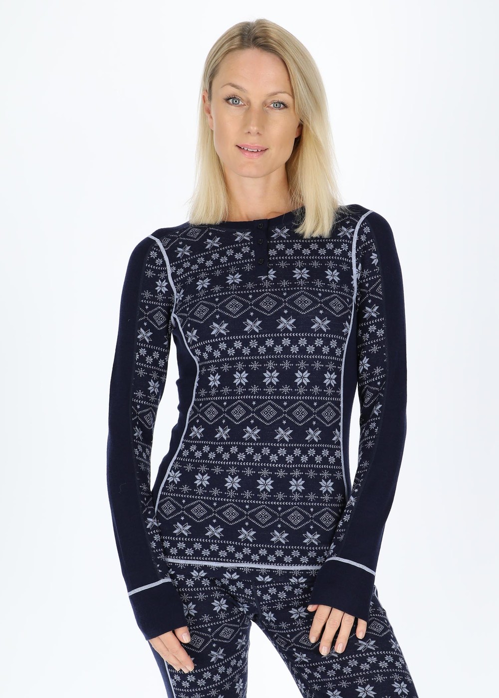 Idre Wool Ls Top W, Dk. Navy/Light Blue, 44, Ullunderställ | Sport & aktivitet - Friluftsliv - Vandringskläder - Underställ - Ullunderställ | Padelspecialisterna