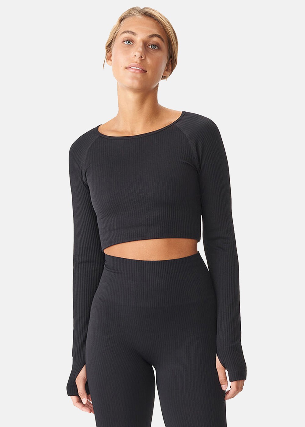 Seamless Crop Long Sleeve, Black, M-L, Långärmade Skjortor | Mode - Skjortor - Långärmade skjortor | Padelspecialisterna