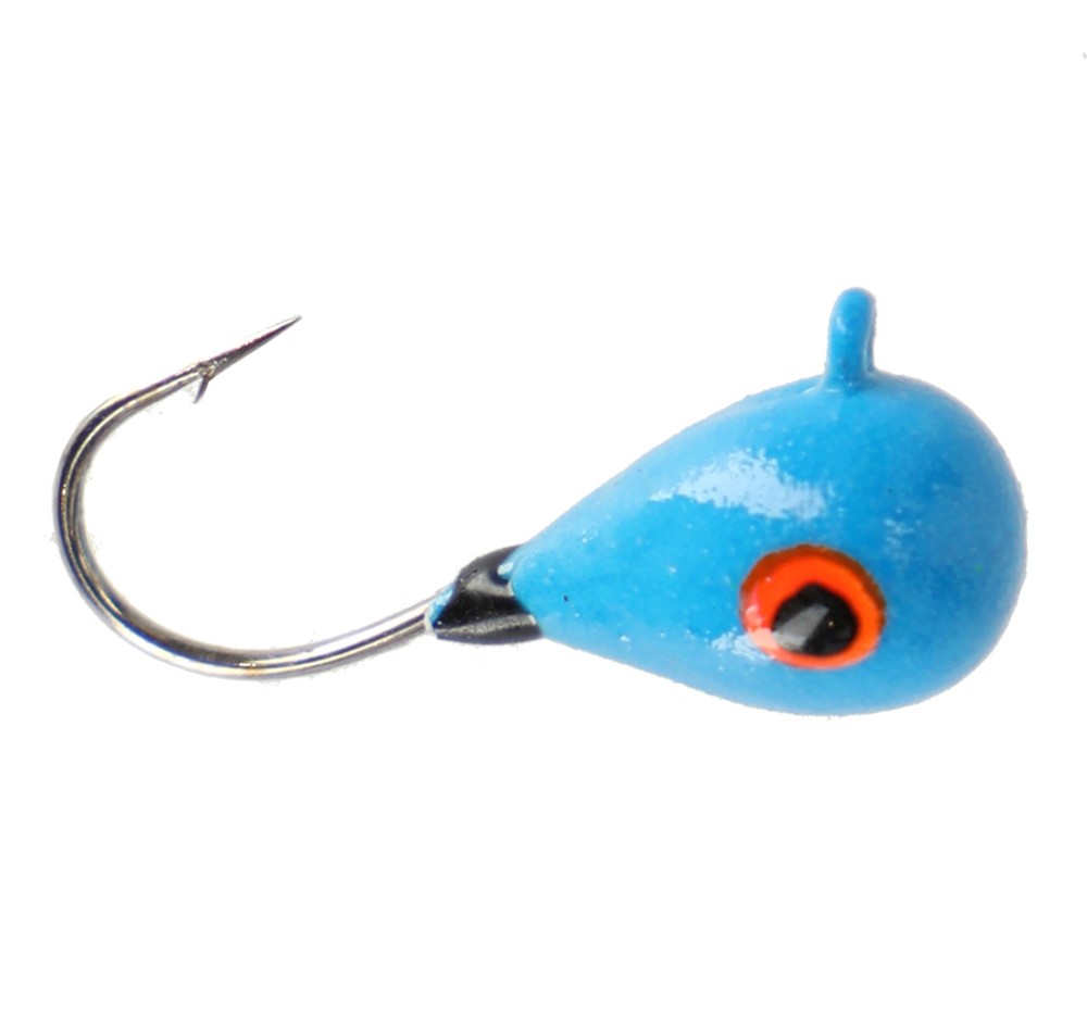 Raindrop With Eye 8, Fluo Vit/Blå, 8, Pirkar | Sport & aktivitet - Fiske - Fiskedrag - Pirkar | Padelspecialisterna