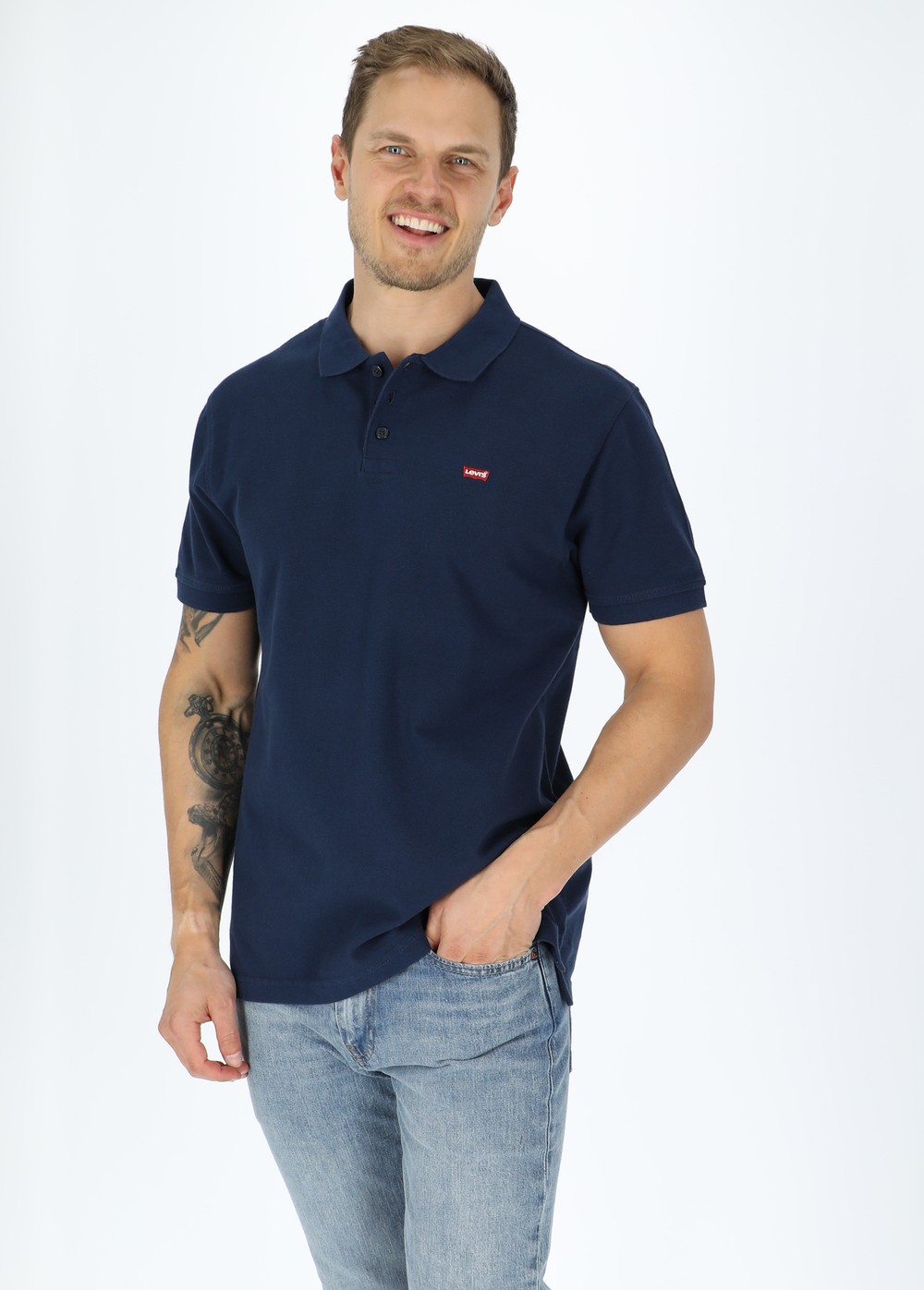 Levis Hm Polo White + Pique, Dress Blue, S, Bomullspikéer | Mode - Pikétröjor - Bomullspikéer | Padelspecialisterna