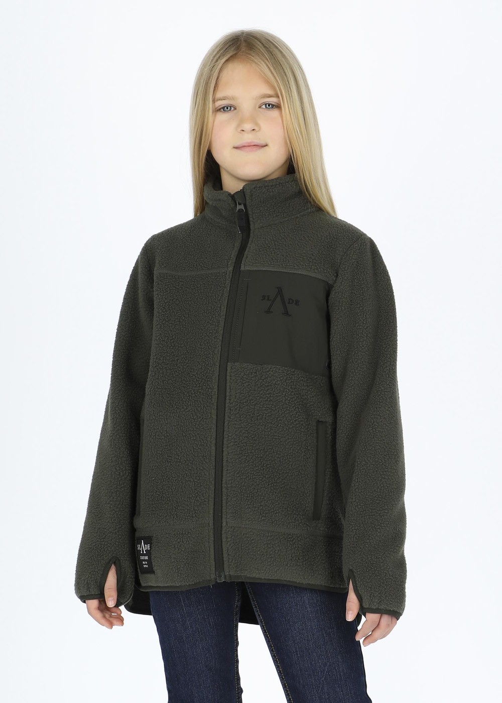 Pile Jacket Jr, Olive, 120, Hoodies | Junior - Kläder - Tröjor - Hoodies | Padelspecialisterna