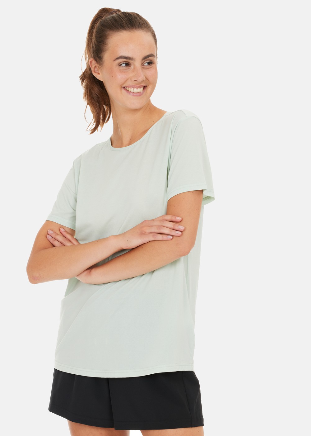 Lizzy W Slub S/S Tee, Green Lily, 40, Löpar-T-Shirts | Dam - Aktivitet - Löparkläder - Löpar-t-shirts | Padelspecialisterna