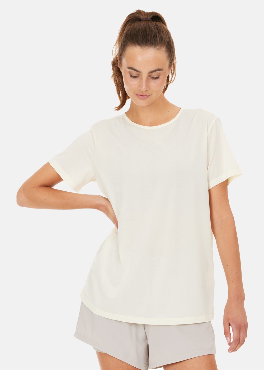 Lizzy W Slub S/S Tee, Lemon Icing, 36, Löpar-T-Shirts | Dam - Aktivitet - Löparkläder - Löpar-t-shirts | Padelspecialisterna