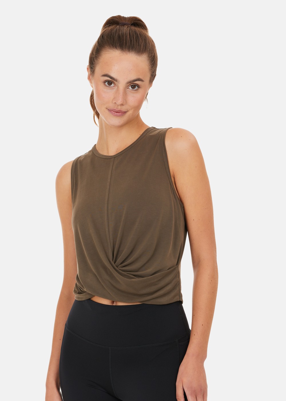 Diamy W Cropped Tank Top, Major Brown, 42, Toppar | Dam - Kläder - Toppar | Padelspecialisterna